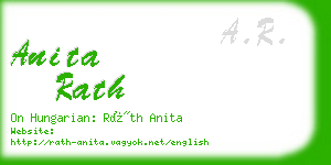 anita rath business card